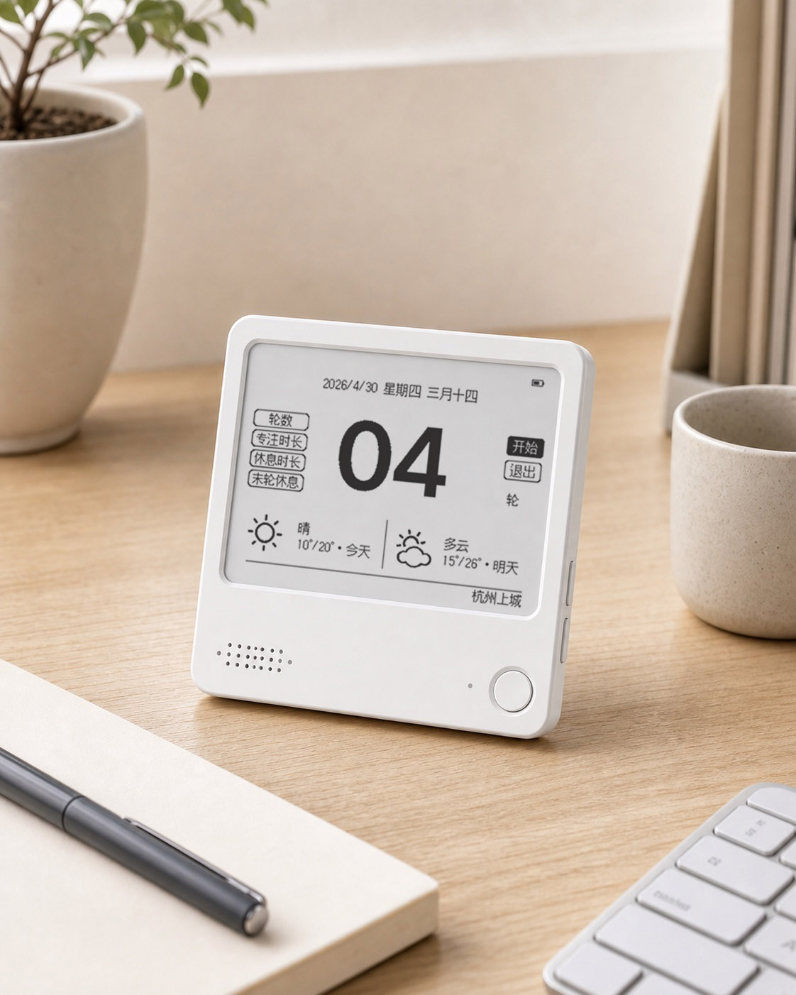 ZECTRIX NOTE4 displaying everyday information on a desk